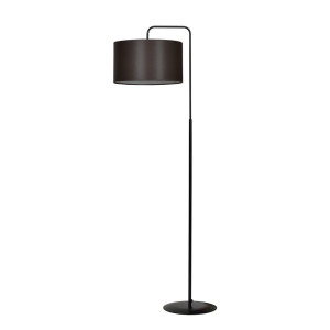 Lampa podłogowa Emibig Trapo czarna z kloszem wenge 1×E27