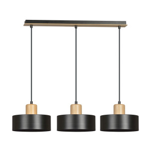 Lampa wisząca Emibig Torin 3 czarna 3×E27