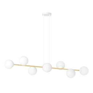 Lampa wisząca Emibig Gravity 8 biała ze złotym kloszem 8×E14
