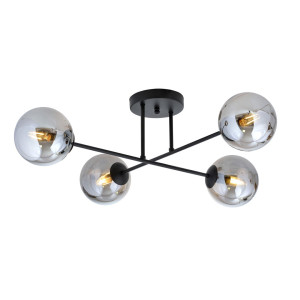 Lampa sufitowa Emibig Roma 4 czarna z grafitowym kloszem 4×E14
