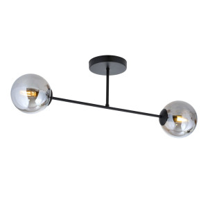 Lampa sufitowa Emibig Roma 2 czarna z grafitowym kloszem 2×E14