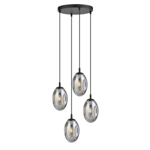 Lampa sufitowa Emibig Astral 4 Premium czarna z grafitowym kloszem 4×E14