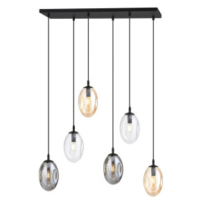 Lampa sufitowa Emibig Astral 6 czarna z mieszanymi kloszami 6×E14