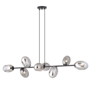 Lampa sufitowa Emibig Pandora 8 czarna z grafitowym kloszem 8×E14