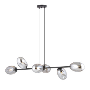 Lampa sufitowa Emibig Pandora 6 czarna z grafitowym kloszem 6×E14