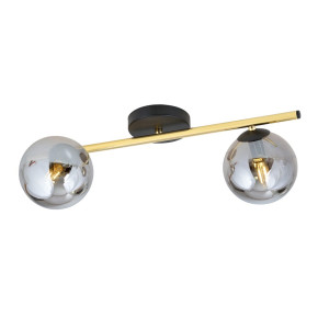 Lampa sufitowa Emibig Splendi 2 czarna ze złotem z grafitowym kloszem 2×E14