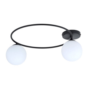 Lampa sufitowa Emibig Sopra 2 czarna z białym kloszem 2×E14