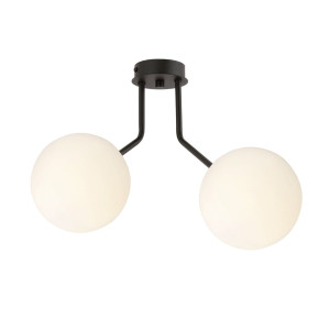 Lampa wisząca Emibig Nova 2 czarna z białym kloszem 2×E14