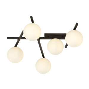 Lampa sufitowa Emibig Smart 5 czarna z białym kloszem 5×E14