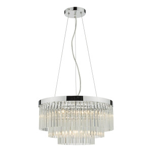 Żyrandol Giovana 5 Light Pendant Polished Chrome Clear Glass