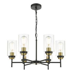 Żyrandol Abel 6 Light Pendant Satin Black Glass