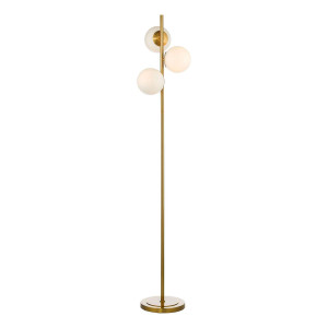 Lampa Podłogowa Bombazine 3 Light Floor Lamp Natural Brass Opal Glass