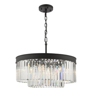 Żyrandol Celeus 6 Light Chandelier Anthracite & Crystal
