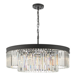 Żyrandol Celeus 8 Light Chandelier Anthracite & Crystal
