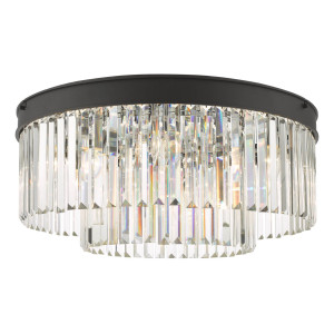 Żyrandol Celeus 6 Light Flush Matt Anthracite & Crystal