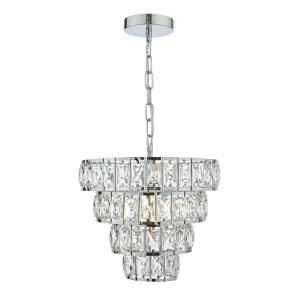 Żyrandol Cerys Single Pendant Polished Chrome Crystal