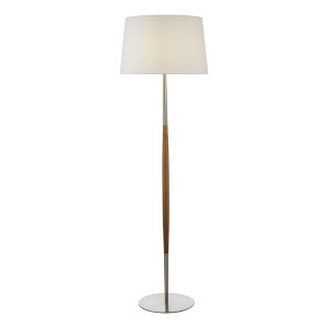 Lampa Podłogowa Detroit Floor Lamp Satin Nickel Walnut Detail Base Only