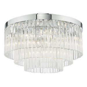 Żyrandol Logan 5 Light Flush Polished Chrome Glass
