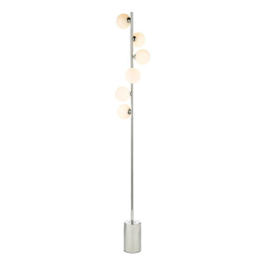 Lampa Podłogowa Spiral 6 Light Floor Lamp Polished Chrome Opal Glass