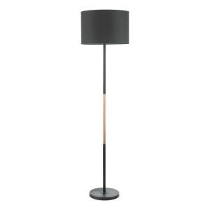 Lampa Podłogowa Kelso Floor Lamp Matt Black Polished Copper With Shade