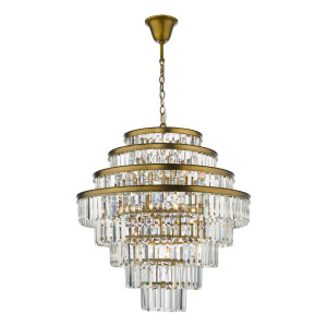 Żyrandol Rhapsody 12Lt Tiered Pendant Crystal And Bronze