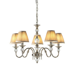 Lampa wisząca Interiors 63580 Stal/Tkanina/Szkło Kryształowe