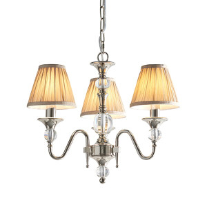 Lampa wisząca Interiors 63579 Stal/Tkanina/Szkło Kryształowe