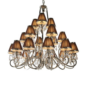 Lampa wisząca Interiors 63510 Stal/Kryształ ołowiowy/Tkanina