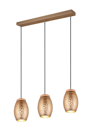 Lampa wisząca Bidar brązowy i odcienie brązu E27 R31573065 - RL