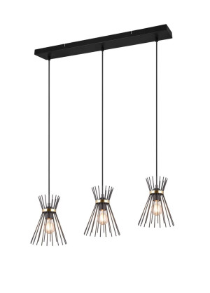 Lampa wisząca Rod czarny, złoty i odcienie złota E27 R31533080 - RL