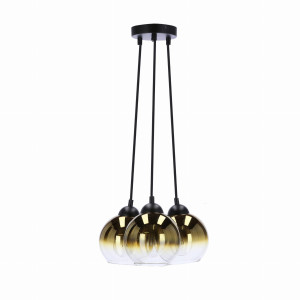 Lampa wisząca Candellux Nubia czarna ze złotym kloszem 3×E27