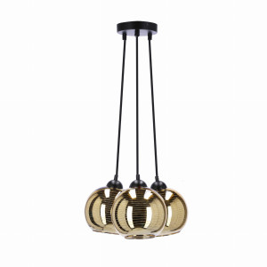 Lampa wisząca Candellux Trio czarna ze złotym kloszem 3×E27