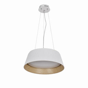 Lampa wisząca Umbria biało-drewniana LED z kloszem 24W 31-24176 Candellux