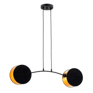 Lampa wisząca Emibig Motif 2 czarna ze złotym kloszem 2×E27