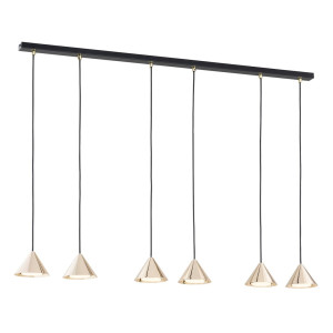 Lampa wisząca Emibig Elit 6 czarna ze złotym wykończeniem 6×GX53