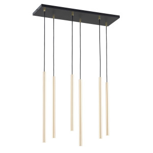 Lampa sufitowa Emibig Selter 6 czarna ze złotym kloszem 6×G9