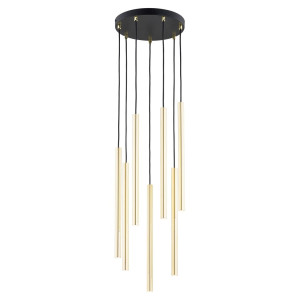 Lampa sufitowa Emibig Selter 7 Premium czarna ze złotym kloszem 7×G9