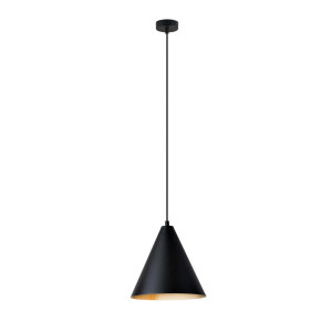 Lampa wisząca Emibig Rebel czarna ze złotym kloszem 1×E27
