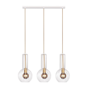 Lampa wisząca ARVI WHITE K-4526 Biały, złoty 3 źr., E27, 15W LED - Kaja