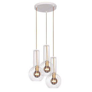 Lampa wisząca ARVI WHITE K-4527 Biały, złoty 3 źr., E27, 15W LED - Kaja