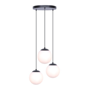 Lampa wisząca CAMINA K-4746 Czarny, biały matowy 3 źr., E27, 15W LED - Kaja