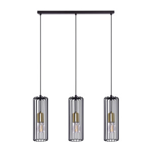Lampa wisząca GABIA K-4936 Czarny, złoty 3 źr., E27, 15W LED - Kaja