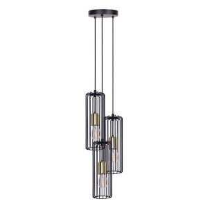 Lampa wisząca GABIA K-4937 Czarny, złoty 3 źr., E27, 15W LED - Kaja