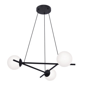 Lampa wisząca ARTON K-4966 Czarny, biały matowy 3 źr., E27, 15W LED - Kaja