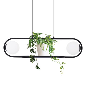 Lampa wisząca FINESTRA K-4961 Czarny, biały matowy 2 źr., E27, 15W LED - Kaja