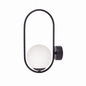Kinkiet PARVA K-5105 Biały, czarny 1 źr., E14, 10W LED - Kaja