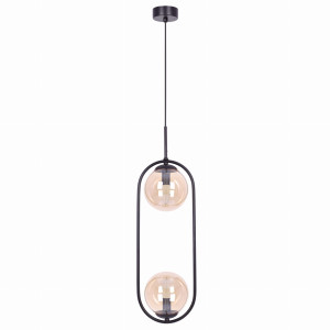Lampa wisząca VENTA K-5121 Bursztynowy, czarny 2 źr., E14, 10W LED - Kaja
