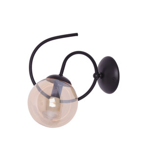 Kinkiet FLORO K-5128 Bursztynowy, czarny 1 źr., E14, 10W LED - Kaja