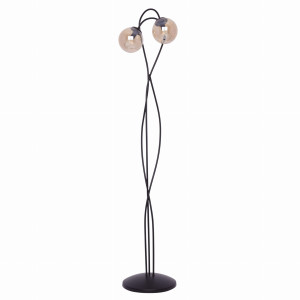 Lampa podłogowa FLORO K-5129 Bursztynowy, czarny 2 źr., E14, 10W LED - Kaja