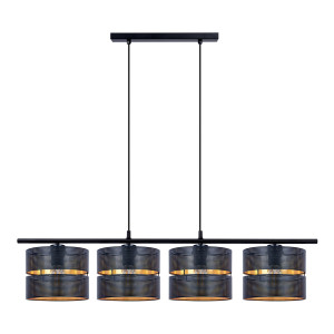 Lampa wisząca ZIMBO K-5223 Czarny, złoty 4 źr., E27, 15W LED - Kaja